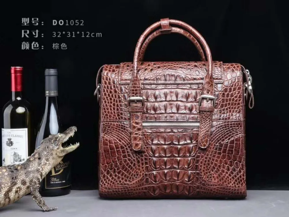 Новинка 2018 мужской деловой портфель из 100% натуральной крокодиловой кожи сумка