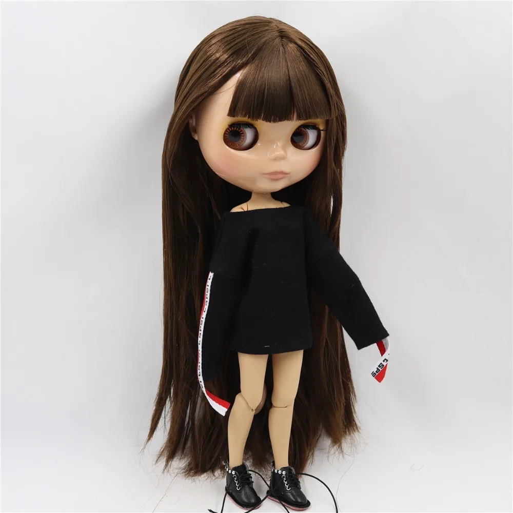 Фабрика blyth кукла 1/6 bjd шарнир тела темная кожа матовое лицо, фиолетовые волосы, кукла без одежды 30 см BL7216