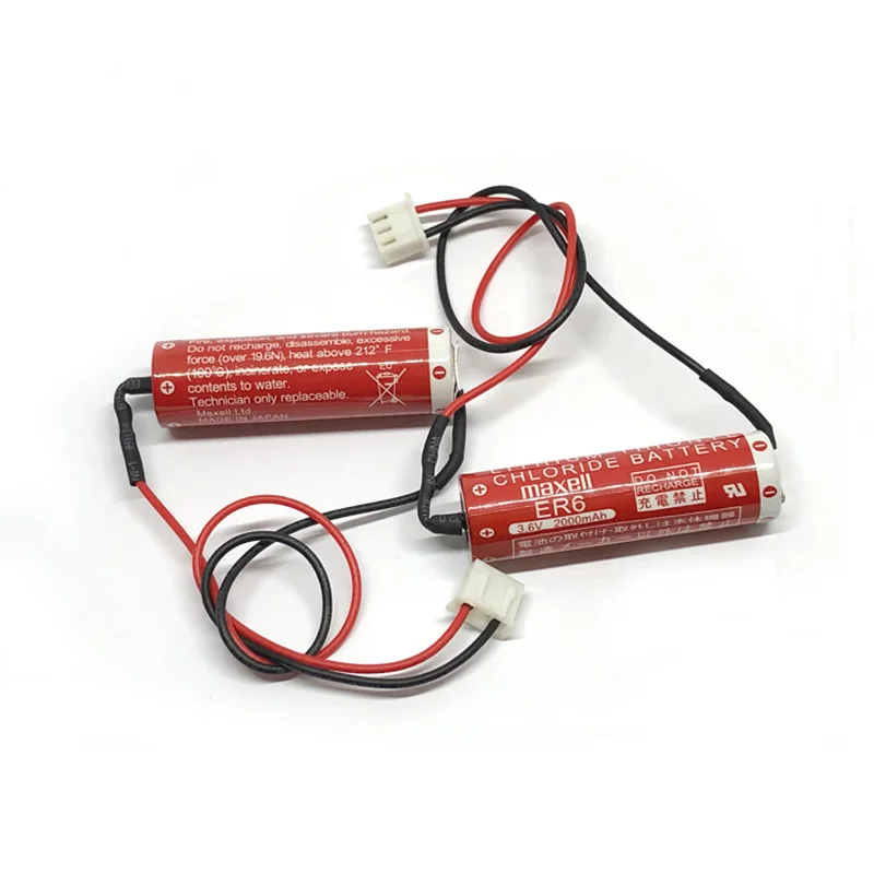 

10pcs/lot New Genuine Maxell ER6 3.6V 2000mah Horned Lithium Thionyl Chloride Li-ion Battery PLC Batteries with White Plug