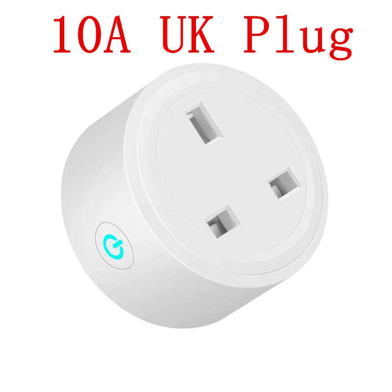 10A UK Plug Умная розетка для США, ЕС, Великобритании, Wi-Fi, беспроводное приложение, дистанционное управление, умный дом, розетка, таймер, переключатель для Amazon Alexa, Google HomeKit - Цвет: 10A UK Plug