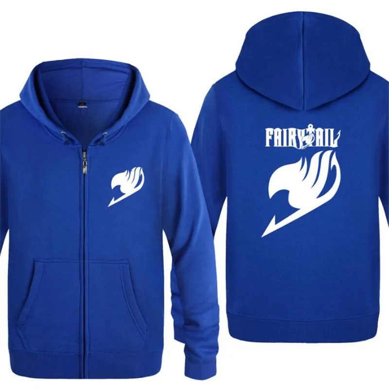 Hoodie Men Anime Fairy Tail Printed Zipper Mens Hoodies Skate Hip Hop Fleece Jacket Coat Men's Sweatshirt Tracksuit Moletom Hot | Мужская