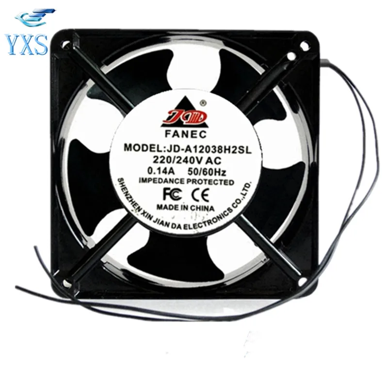 JD A12038H2SL AC 220 V 240 0.14A 50/60HZ 2 провода 12038 120*120*38 мм 12 см шкаф Вентилятор охлаждения|fan
