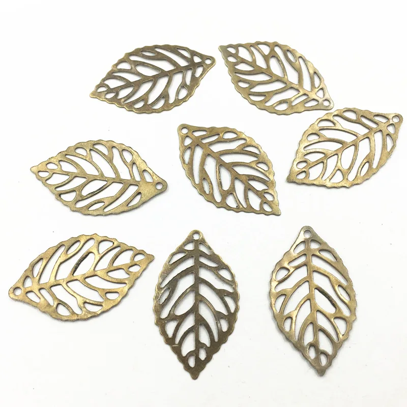 10 шт. Античная бронзовая медаль с листьями и цветами соединители из сплава