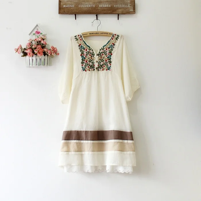 Женское винтажное платье длинное с вышивкой в виде цыпленка 70s 2020|blouse slips|dresses