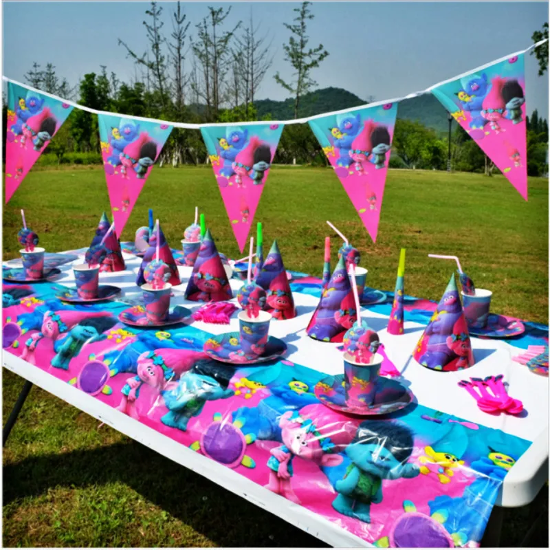 Качество 82 шт Волшебные тролли дети с днем рождения украшения набор партии