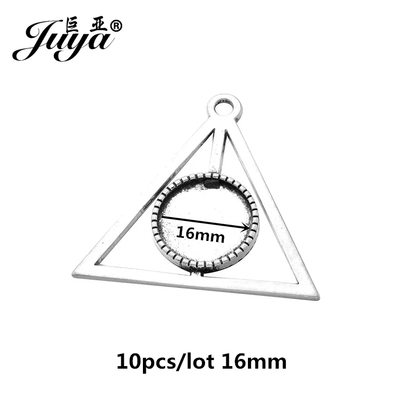 Ancient Silver JUYA 10 шт./лот, подвеска из цинкового сплава, пустая Камея, кабошон, Базовая установка для DIY, ожерелье, подвеска, ювелирные изделия, принадлежности для изготовления - Цвет: Ancient Silver