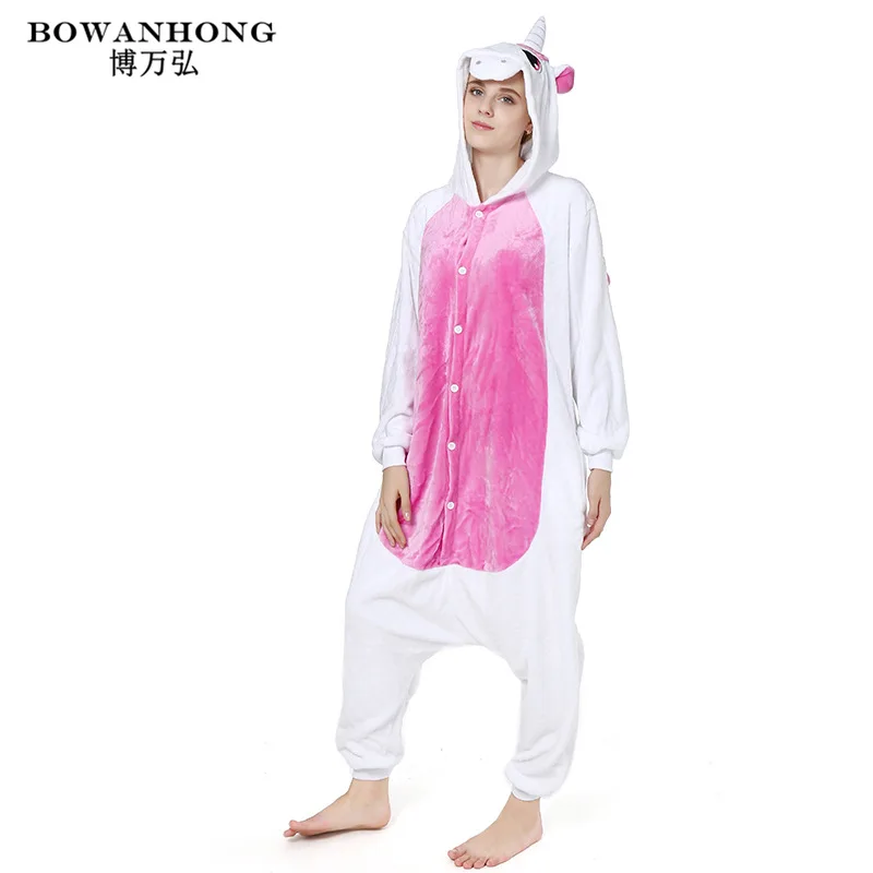 Женские пижамные комплекты с единорогом фланелевые пижам милыми животными