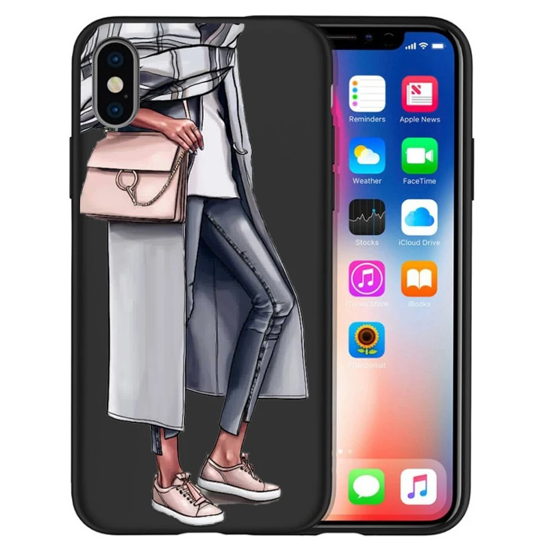 Роскошный чехол с изображением девушки на высоком каблуке и цветка для iphone 8 7 X XS