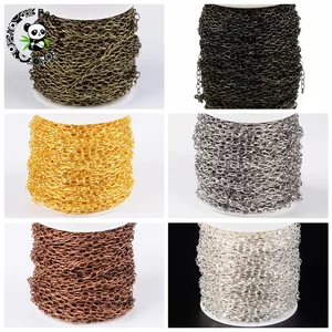 100 мрулон многоцветный многоразмерный Железный крест цепи Кабельные цепи с катушкой для DIY ювелирных изделий браслет ожерелье