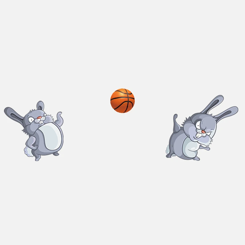 basketball Милый кролик, играющие шары, развевающиеся наклейки для стеклоочистителей, ПВХ, автомобильный Стайлинг, наклейки на заднее стекло, автомобильные наклейки и наклейки, автомобильные товары - Название цвета: basketball