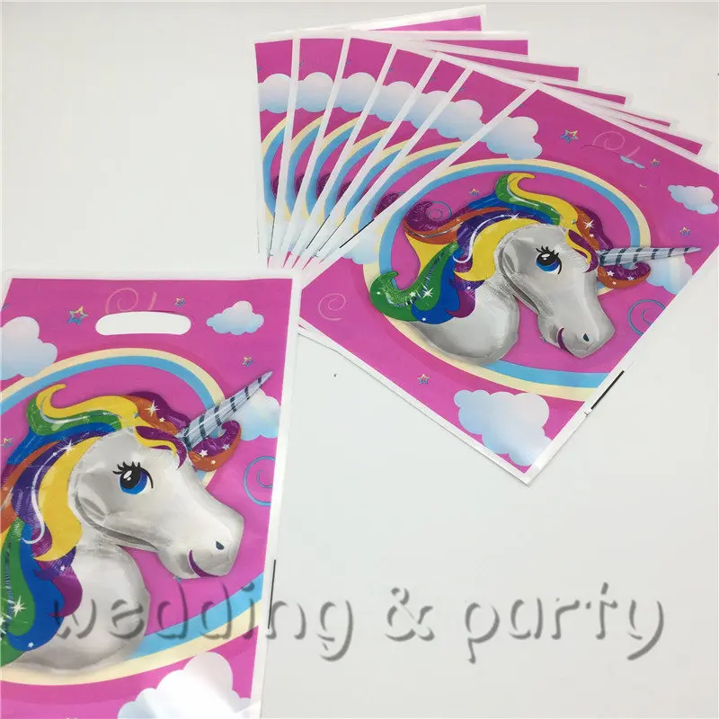 10 шт./партия Подарочная сумка с единорогом пластиковая мультяшная Моана днем