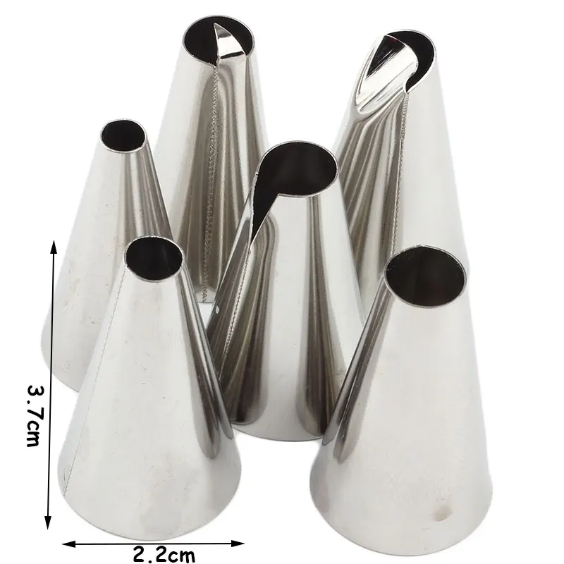 Набор кондитерских насадок из нержавеющей стали большой размер 6