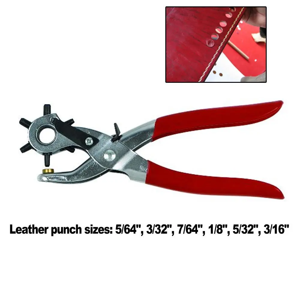 Mainpoint Wholesale Charms Heavy Duty Revolving Leather Card Watch Belt Hole Punch Hand Pliers Tool Eyelet Plier 6 Sized | Инструменты