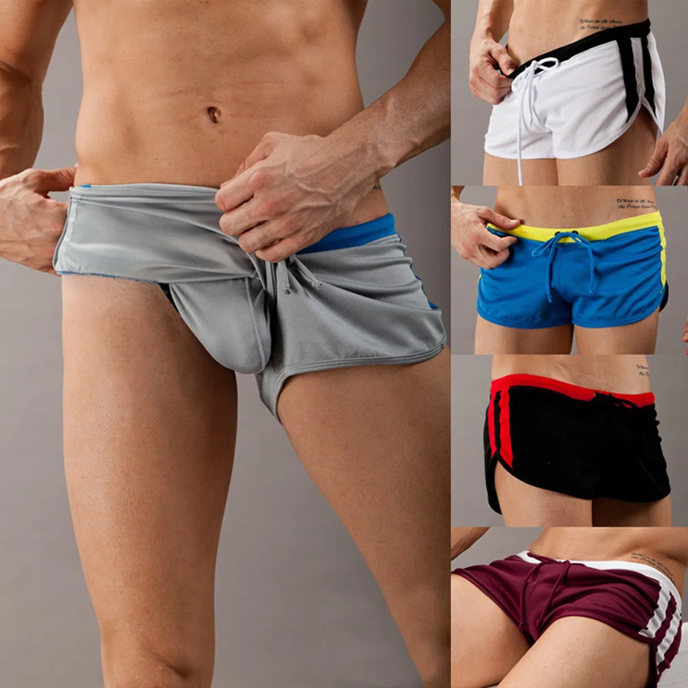 

Sexy Men U Convex Pouch 5 Colors G-CUP Quick Drying Boxers Solid Loose Shorts Trunks briefs Swimsuit Gay Wear High Quality F16