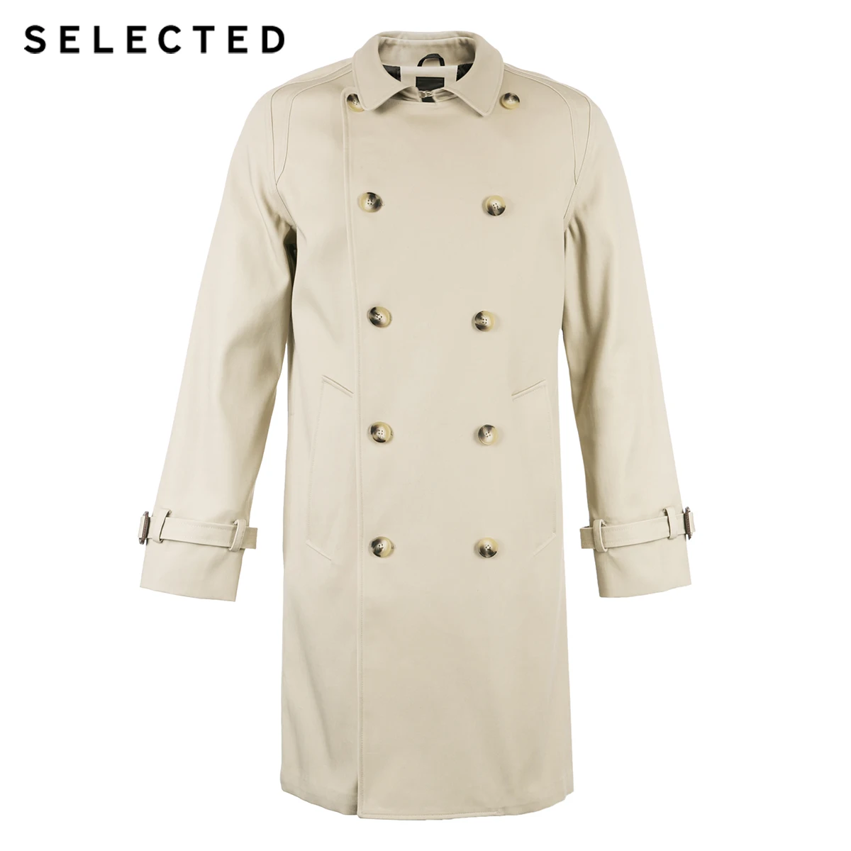 Отборная хлопковая 2-многорядная Пряжка среднего воротника ветровка верхняя