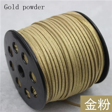 Gold 100 yards 100 ярдов/diy ювелирные аксессуары проволока 3 мм поверхность золотой порошок бархат кожаный шнур - Цвет: Gold 100 yards