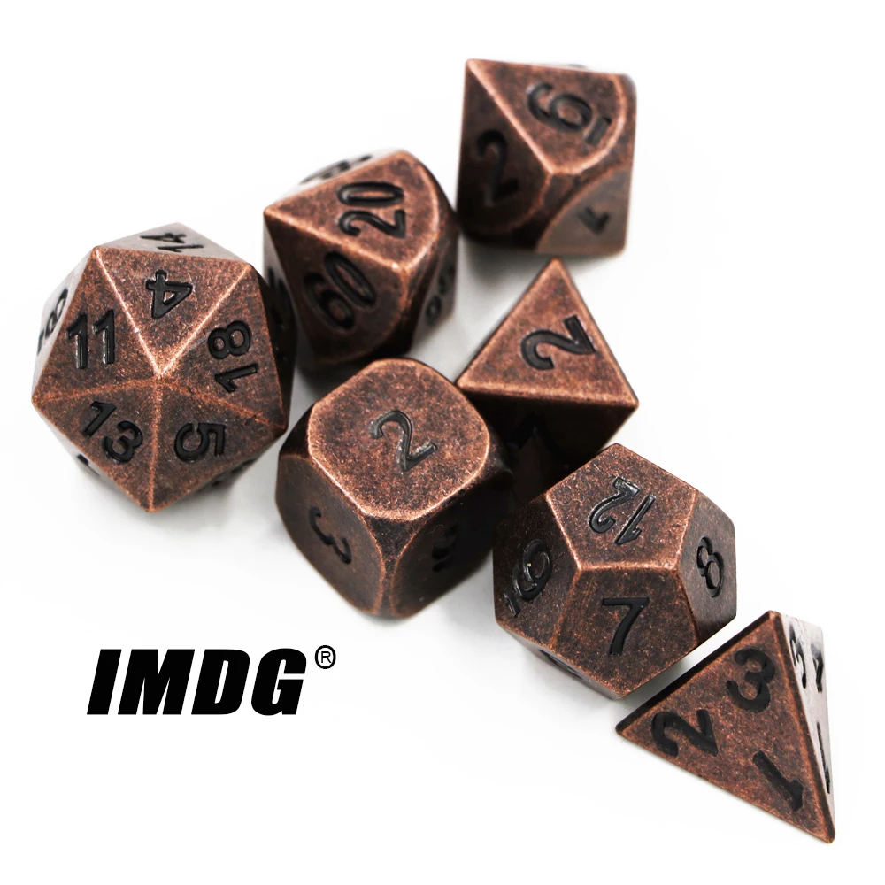 IMDG 7 шт./компл. креативная РПГ игра игральные кости многогранные металлические DND