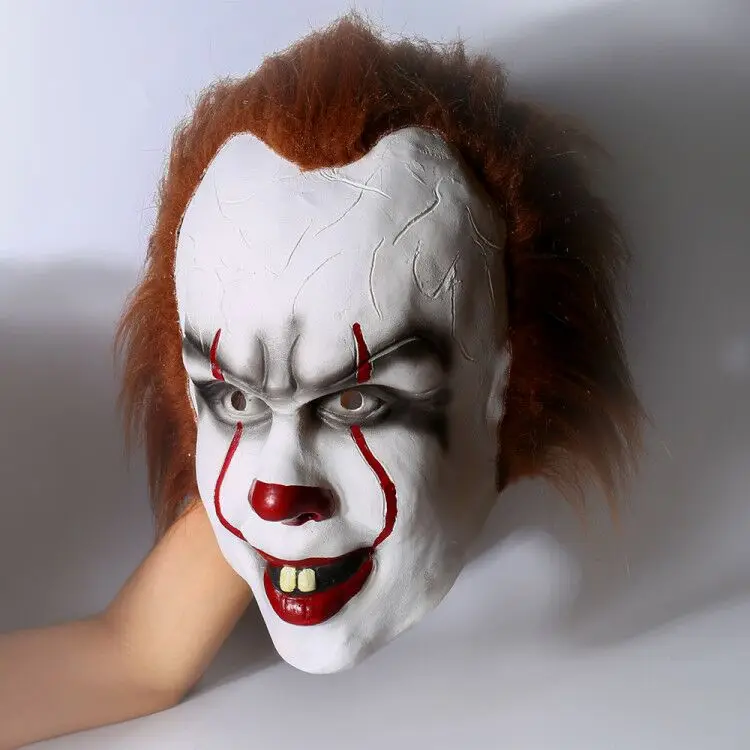 2017 фильм Стивен Кинг это Pennywise костюм Маска для косплея полная голова взрослый