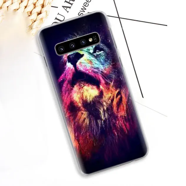 08 Чехол для телефона с изображением большого льва тигра и животных для samsung Galaxy S10e S10 Plus S8 S9 Plus S6 S7 Edge A40 A50 A70 M20 чехол - Цвет: 08