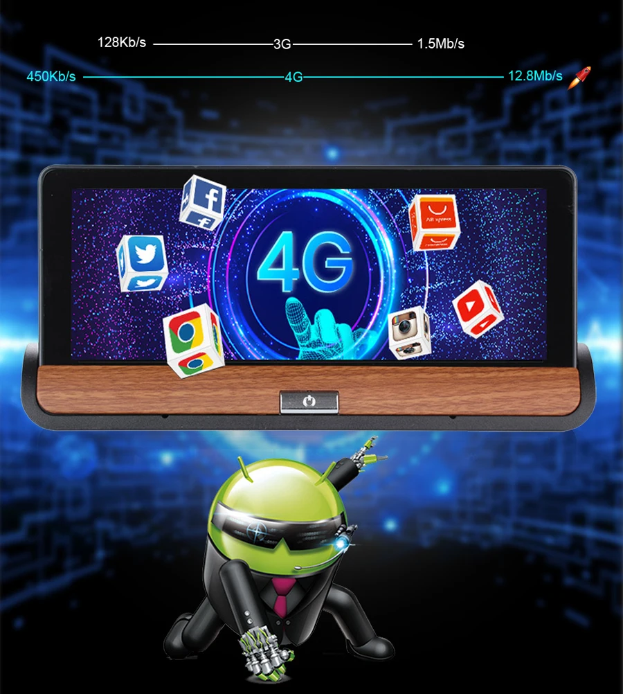 WHEXUNE 7 дюймов 4G Android автомобильный видеорегистратор камера gps навигация 1080P двойной объектив Автомобильный видеорегистратор ADAS WiFi монитор Bluetooth