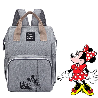 Disney модная сумка для подгузников для мам, сумка для детских подгузников, сумка для подгузников, водонепроницаемая сумка для коляски, большая ВМЕСТИТЕЛЬНОСТЬ - Цвет: Синий