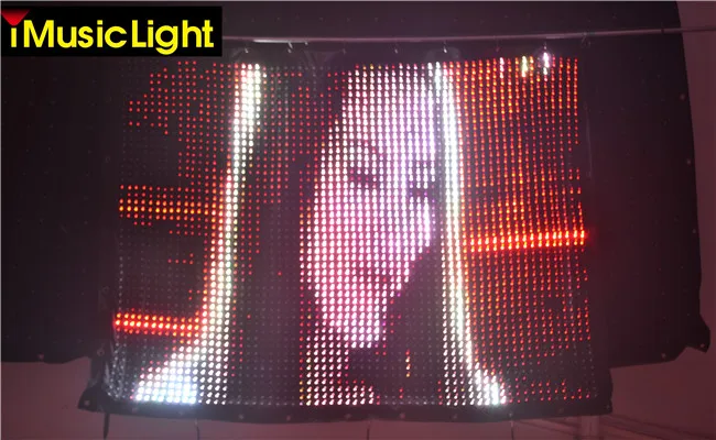 P3 LED Video Curtain High Definition 1mx1.5M Stage Background With PC/DMX controller for Weeding DJs Parties Pubs Shows | Лампы и