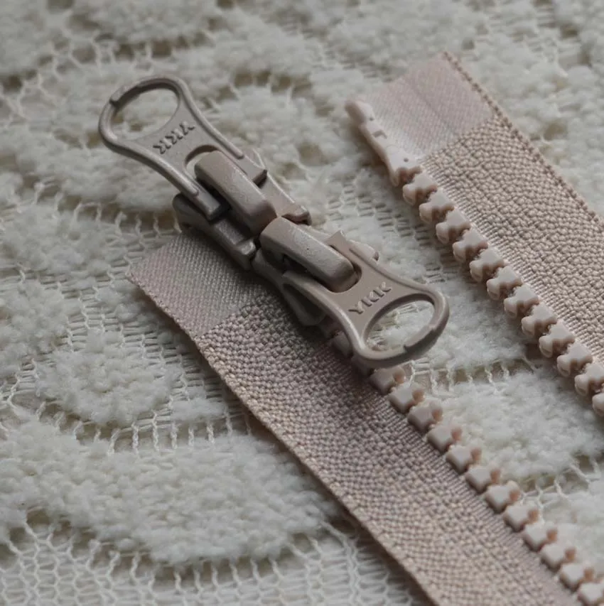 2 Pcs/lot Long Plastic Resin Ykk Zipper Black Coffee Blue Off White Red green Double Open Two-way Fasteners Sewing Accessories