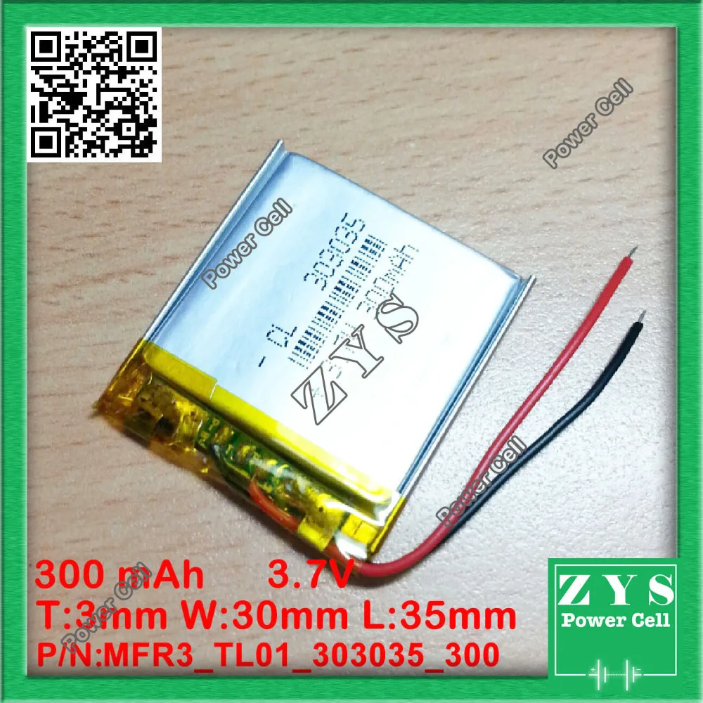 303035 полимерная литиевая батарея 3 7 V 300 mah 033035 3x30x35mm mah|polymer battery|polymer battery 3.7v3.7v polymer |