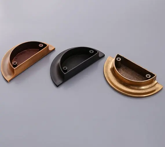 

2.5'' 3.75'' Retro Semicircle Handles Dresser Pulls Square Drawer Knobs Pulls Antique Bronze Black Kitchen Cabinet Door Handle