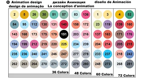 72 Animation set FINECOLOUR 36 48 60 72 цвета на спиртовой основе маркер двойная головка кисть художественный эскиз маркер Студенческая живопись Эскиз Рисование маркер - Цвет: 72 Animation set