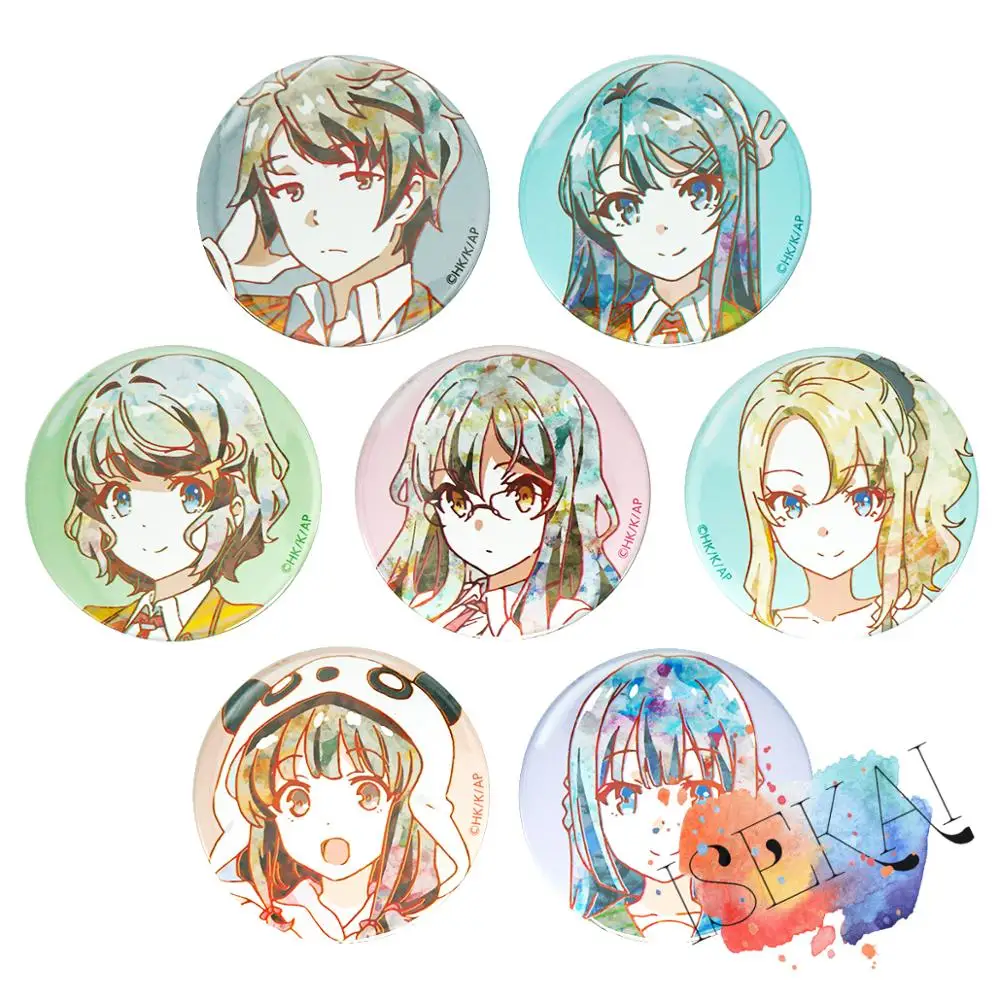 Seishun Buta Yaro серия значок аниме Sakuta Mai Tomoe Koga Rio Futaba Nodoka Toyoham Kaede Shoko Art Ver металлический