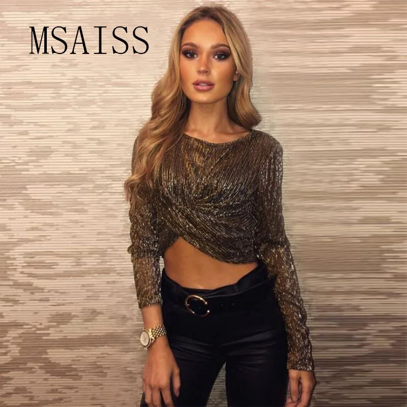 MSAISS весенние сексуальные женские блузки Прозрачные сетчатые с длинным рукавом