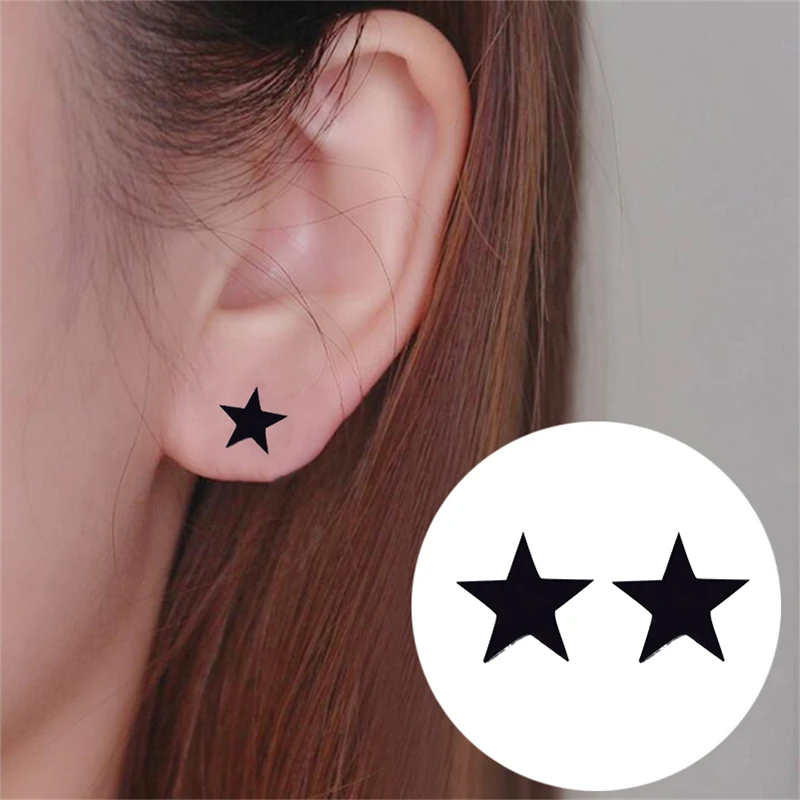 

Yiustar Simple Gold Color Romantic Star Stud Earrings Women Earrings Korean Style Cute Stainless Steel Earrings Statement Aretes