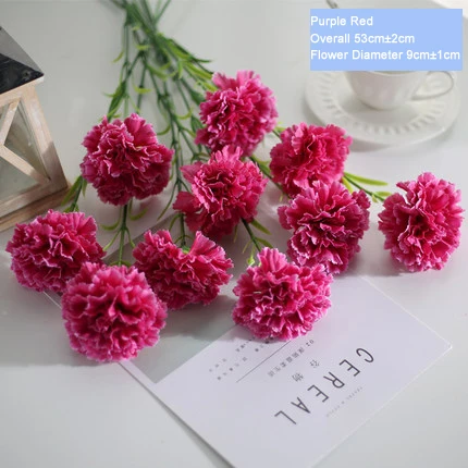 1pcs Purple Red Xuanxiaotong 1 шт. шелковые желтые гвоздики искусственные цветы для осени домашний декор День учителя день матери рождественские вечерние украшения - Цвет: 1pcs Purple Red