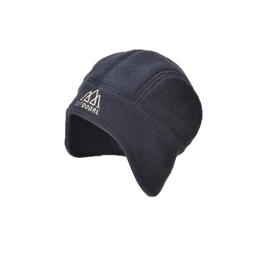 Navy Blue Мужская шапка-ушанка с черепом, зимняя ветрозащитная мягкая теплая флисовая Шапочка - Цвет: Navy Blue