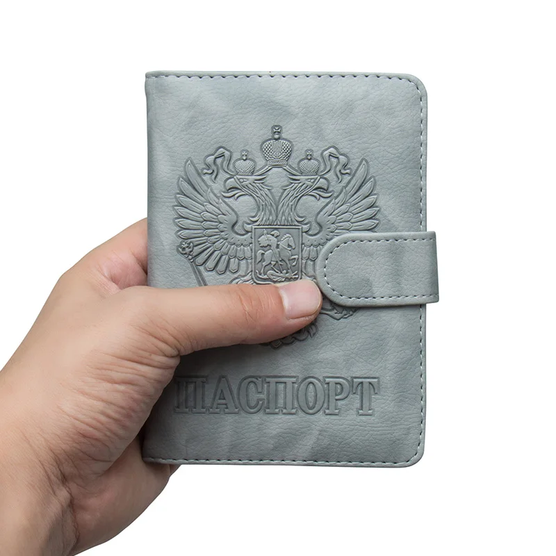 Русская черная двухсторонняя Пряжка для паспорта с изображением орла держатель