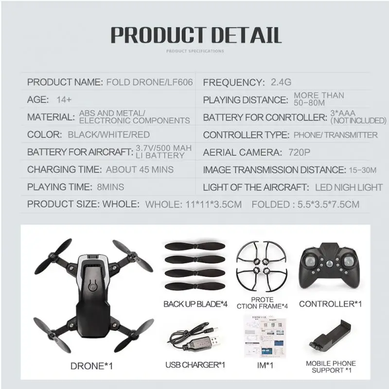LF606 Профессиональный FPV Дрон без/0.3MP/720 P камера Квадрокоптер складной HD высота удержания мини Дроны для детей Подарки для детей