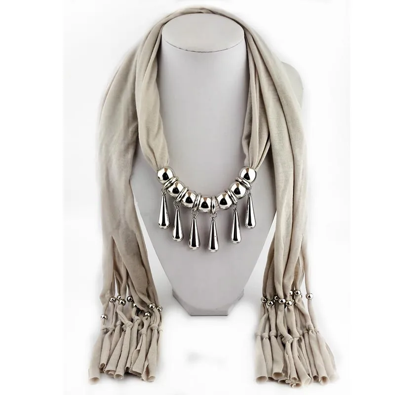 RUNMEIFA Pendants Necklaces Scarf Trendy Alloy Pendant Women Five Water Drop Form Tassel Long Accessories | Украшения и