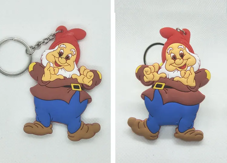 Аниме Белоснежка брелок ведьма королева Dopey застенчивый Sneezy Grumpy Sleepy милый забавный мультфильм ПВХ брелок кулон ювелирные изделия подарок