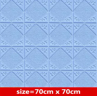 light blue 70x 70cm Обои самоклеящиеся 3d стерео наклейки на стены спальня стены юбка фон украшения стены водонепроницаемый Пена Обои - Цвет: light blue 70x 70cm