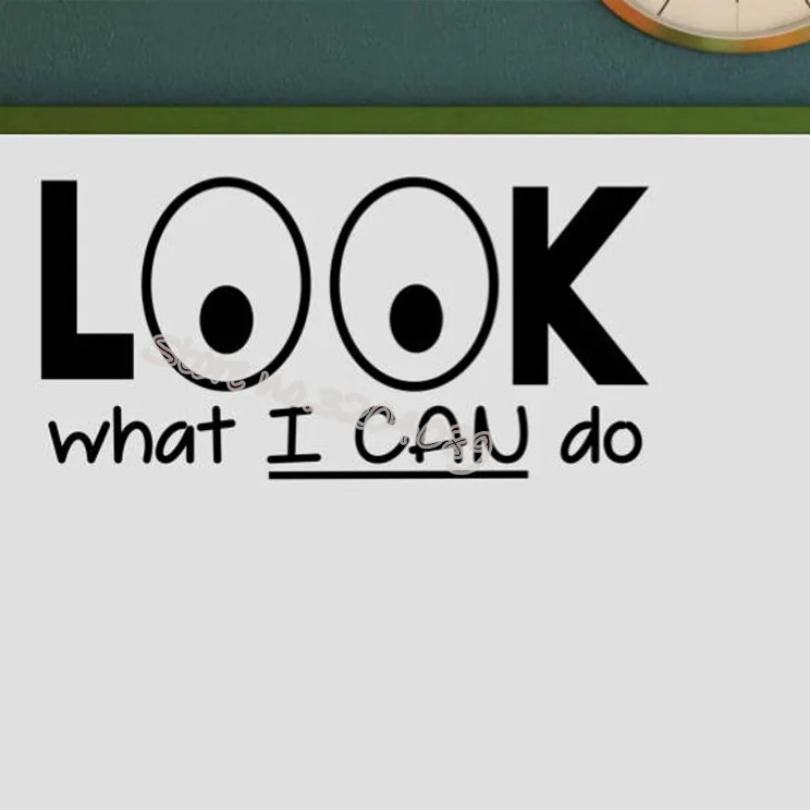 LOOK What I CAN Do Quotations Wall Sticker Teacher Classroom Decal Elementary Educational School White Chalkboard EB437 | Дом и сад