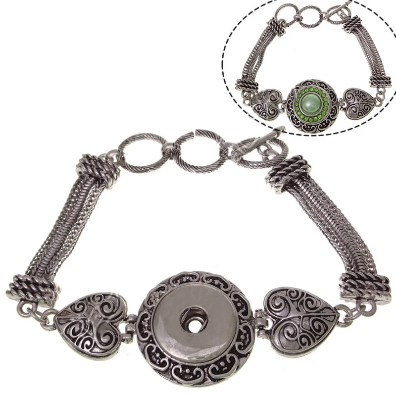 

Bracelets Snap Bouton Bijoux Bracelet Charm 18mm Adjustable DIY Vintage Snap Button Jewelrys