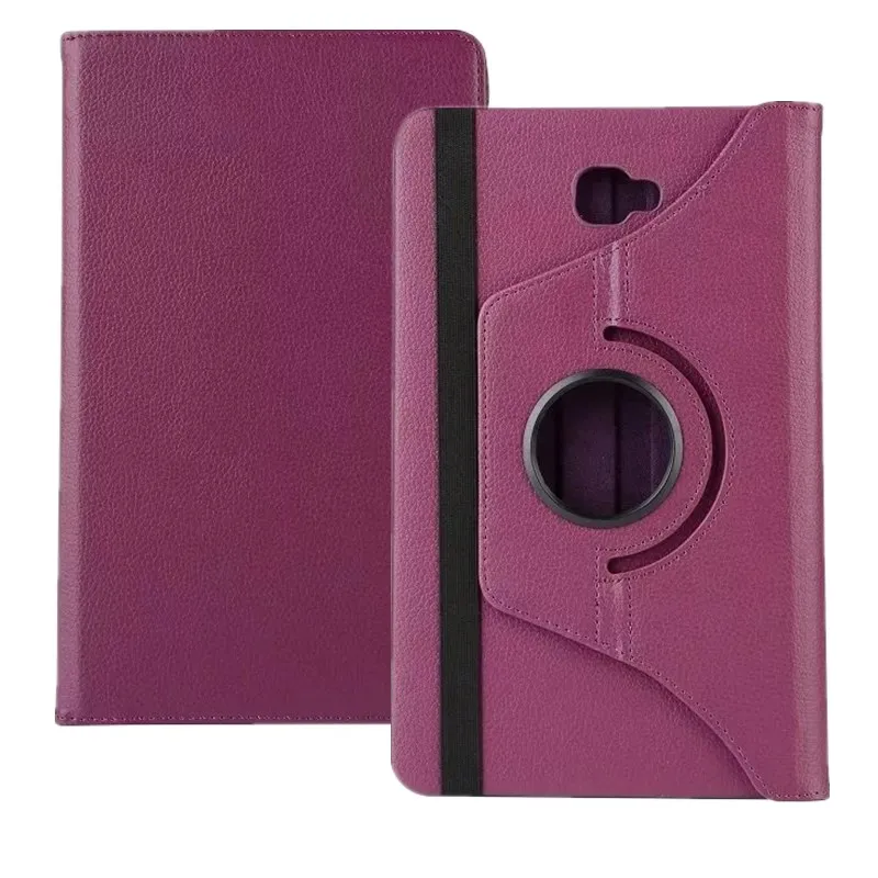 purple Чехол для Samsung Galaxy Tab A 10,1 T580 T585 SM-T580-T585 360 градусов вращающийся кожаный чехол для планшета+ протектор экрана - Цвет: purple