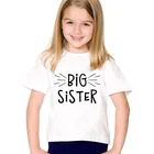 Брендовая Повседневная летняя футболка для маленьких мальчиков и девочек, топы с коротким рукавом для большого брата, милая одежда для старшей сестры, Детские Забавные футболки