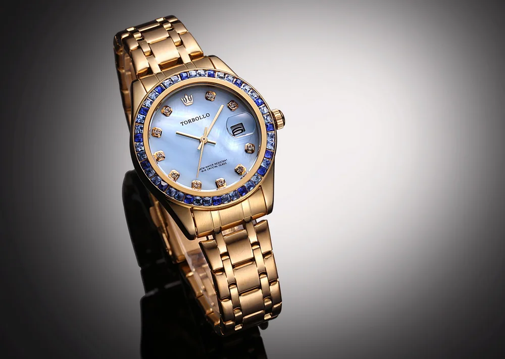 Женские повседневные часы с японским механизмом Водонепроницаемые Синие