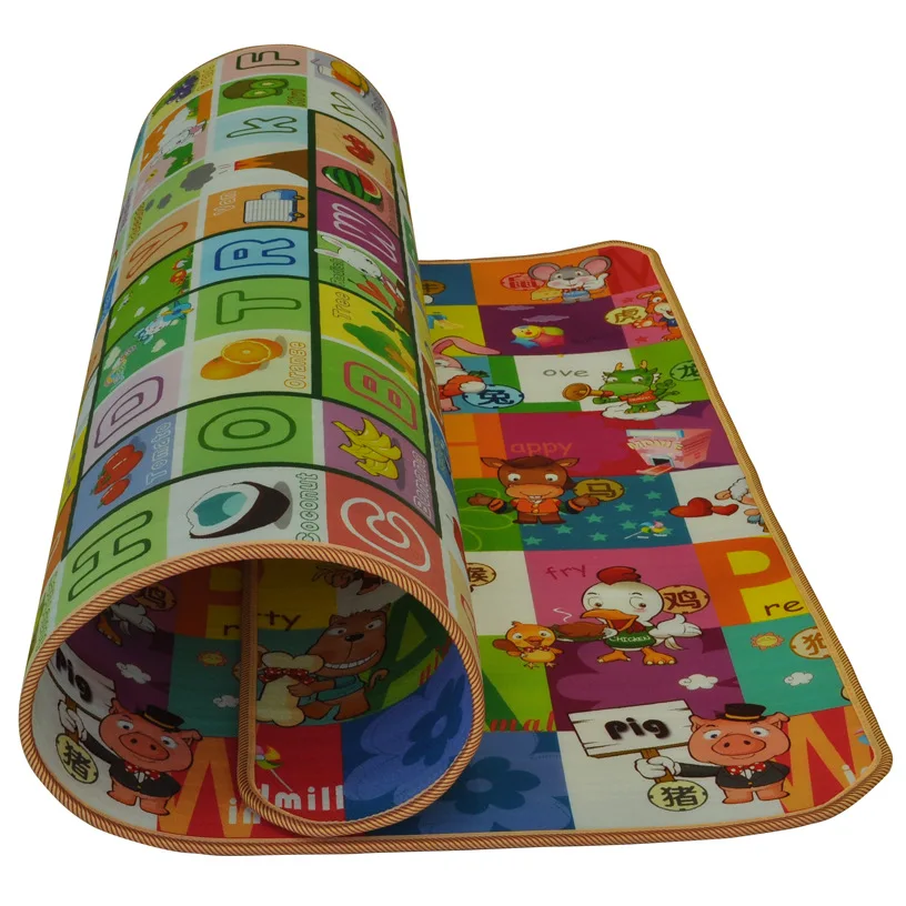 Dolemikki ребенка играть коврики ползать двойной поверхности Babys ковры животных