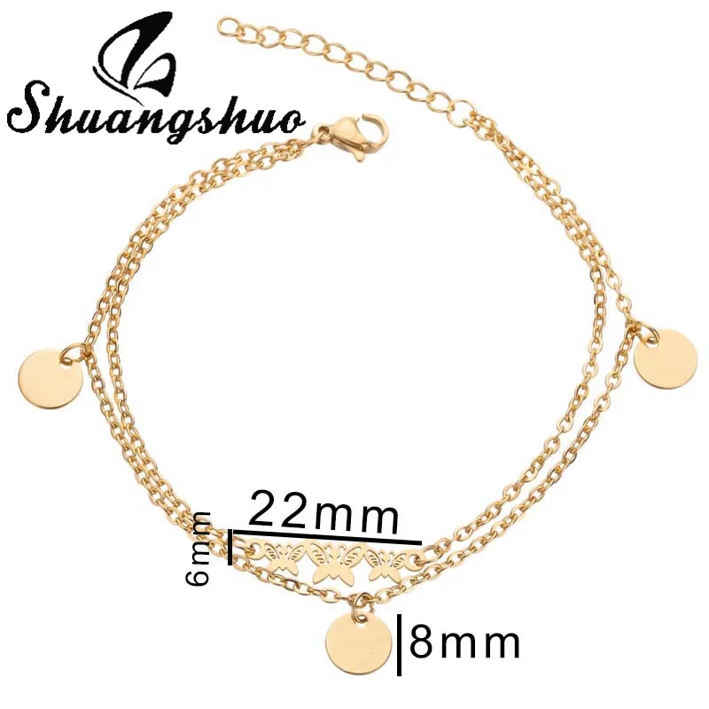 Bracelet SL255 Shuangshuo браслеты с сердечками из нержавеющей стали для пары Moon Star золотая цепочка ювелирный браслет женские свадебные подарки pulsera - Окраска металла: Bracelet SL255