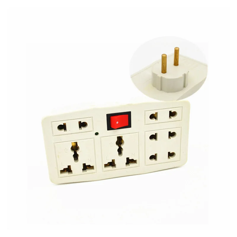 2pcs 10A независимый переключатель немецкая розетка разветвитель 3 гнезда 3 выхода Удлиняющая розетка Великобритания/США/ЕС/AU преобразователь для Германии