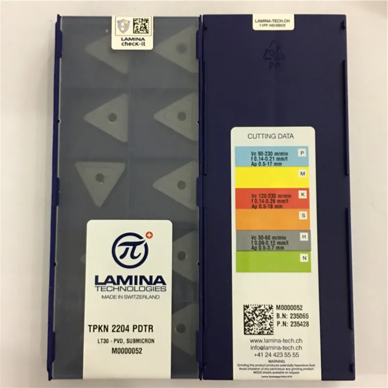 TPKN2204PDTR LT30 100% оригинальная карбидная вставка LAMINA лучшего качества 10 шт./лот