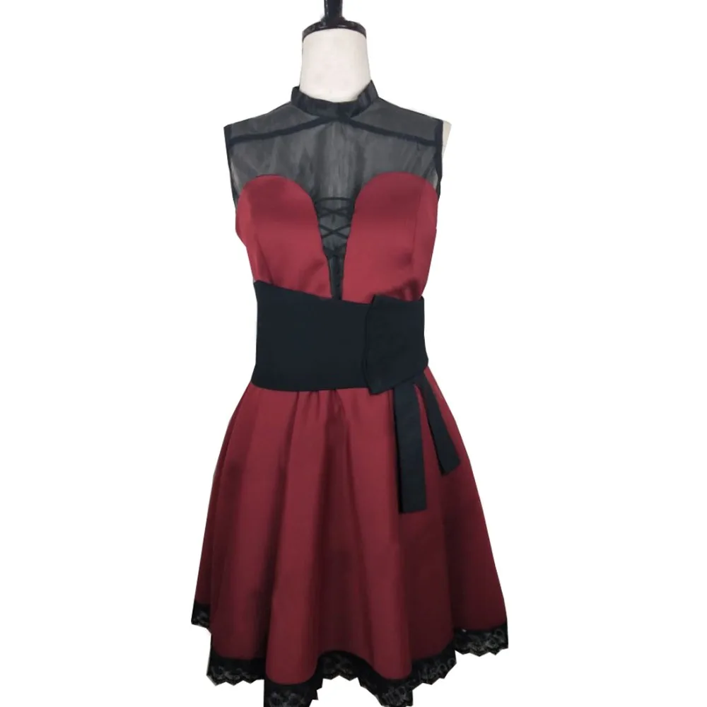 2018 красное платье Ruby Rose Косплей RWBY плащ Боевая форма костюм Аниме косплей для